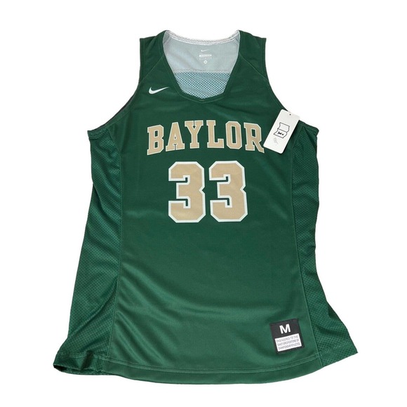 Nike Baylor Bears‎ Basketball Jersey Womens Medium Green Gold #33 Dri Fit Logo - Picture 1 of 11